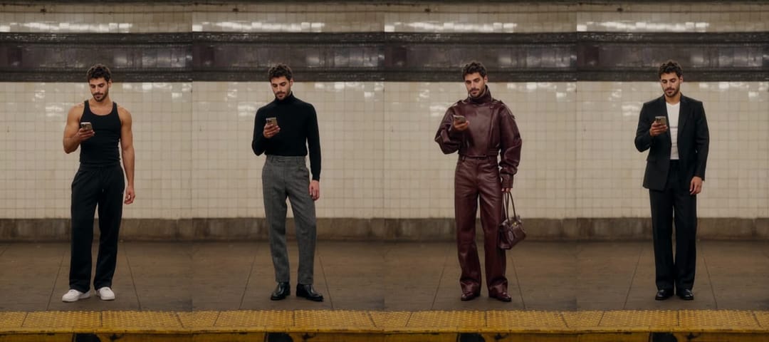 Los cuatro looks del cambio de outfit en el metro, versión de hombre
