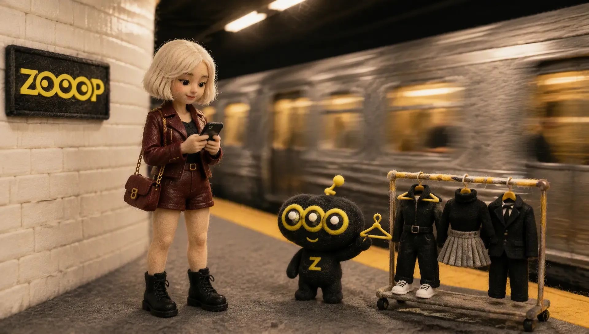 Cambio de outfit en el metro: cuatro looks, tres trenes, una sola foto
